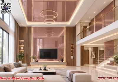 Tấm Ốp Than Tre Gương Sâm Panh – Sang Trọng, Hiện Đại Cho Không Gian Nội Thất