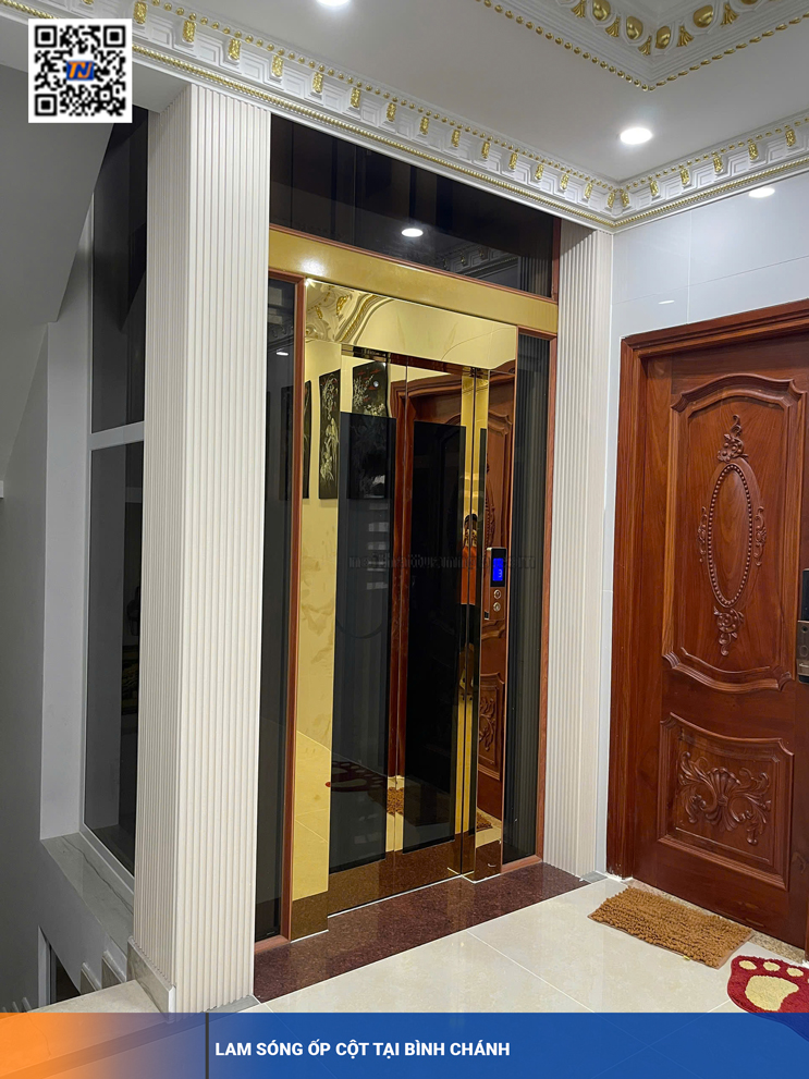 Hoàn Thiện Công Trình Lam Sóng Nhựa Ốp Cột Tại Bình Chánh
