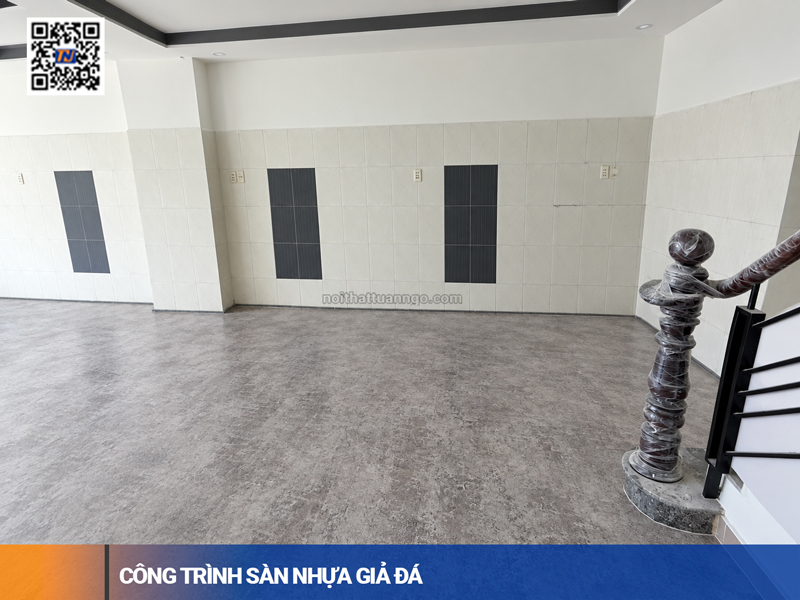 Công trình sàn nhựa giả đá cho sàn nội thất