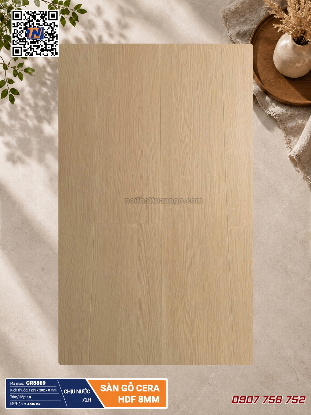 Sàn gỗ Cera HDF CR8809
