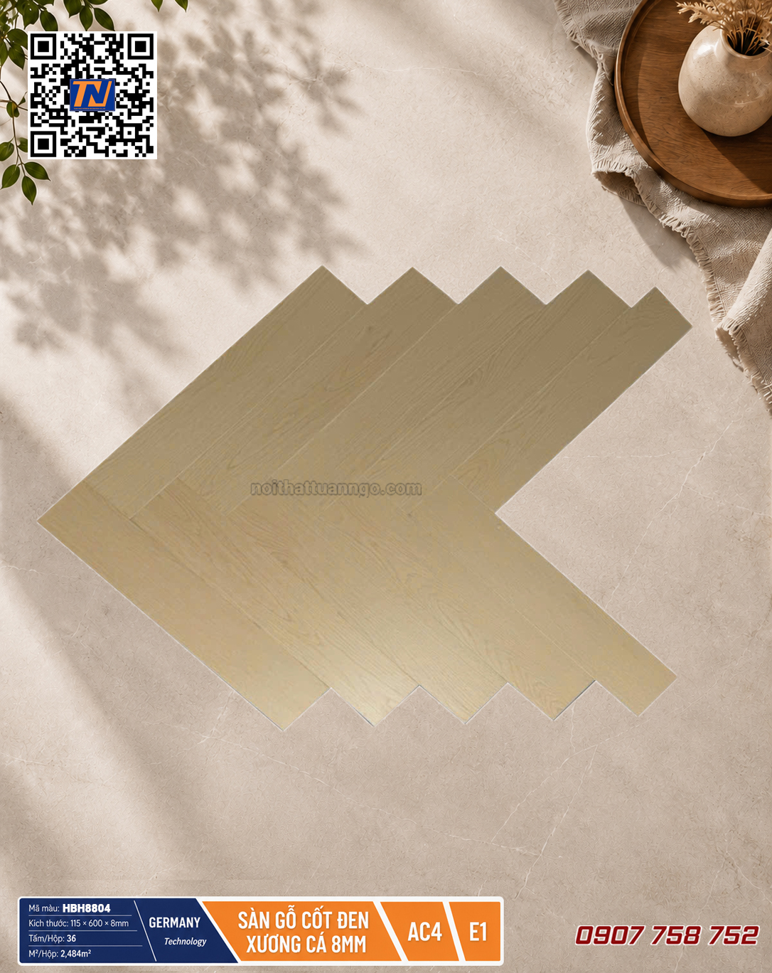 Sàn gỗ xương cá Honor HBH8804