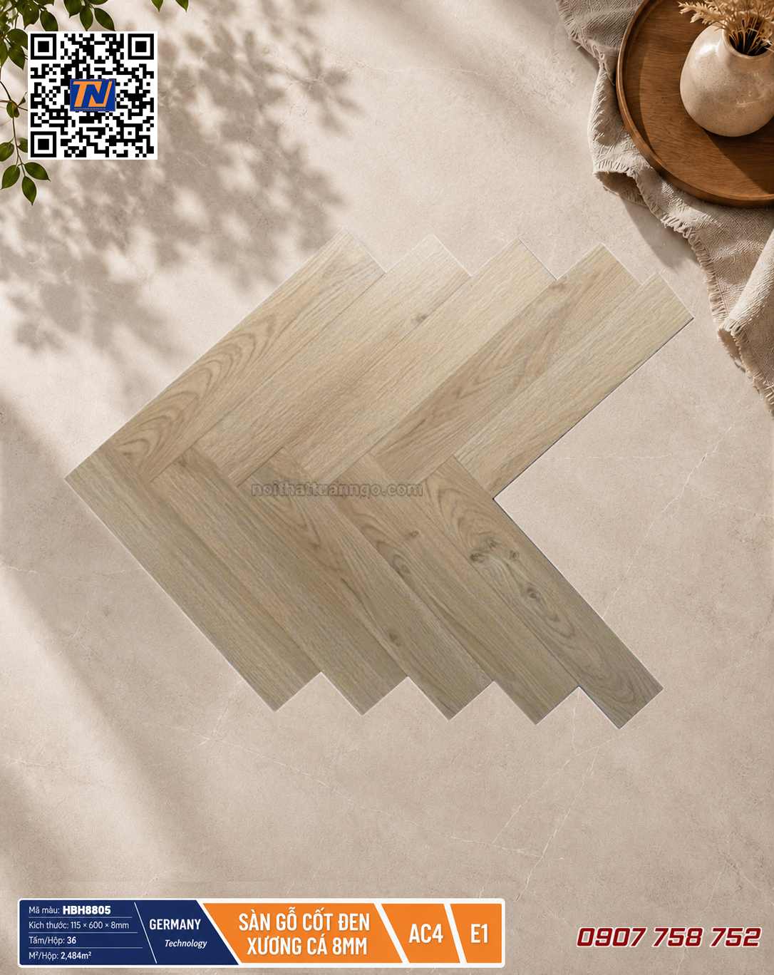 Sàn gỗ xương cá Honor HBH8805