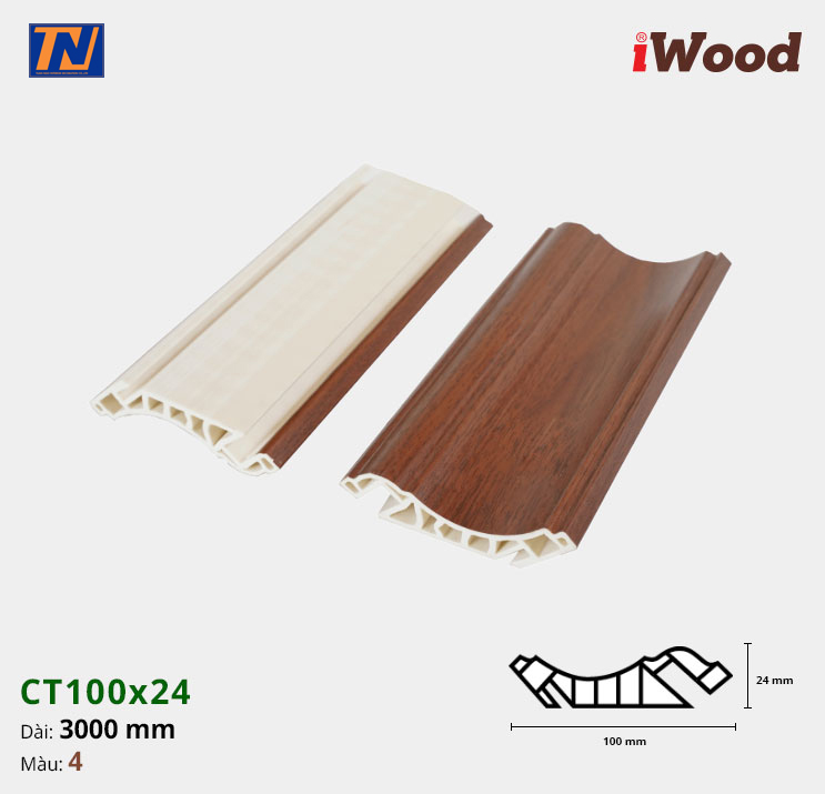 Nẹp cổ trần iWood CT100x24-4