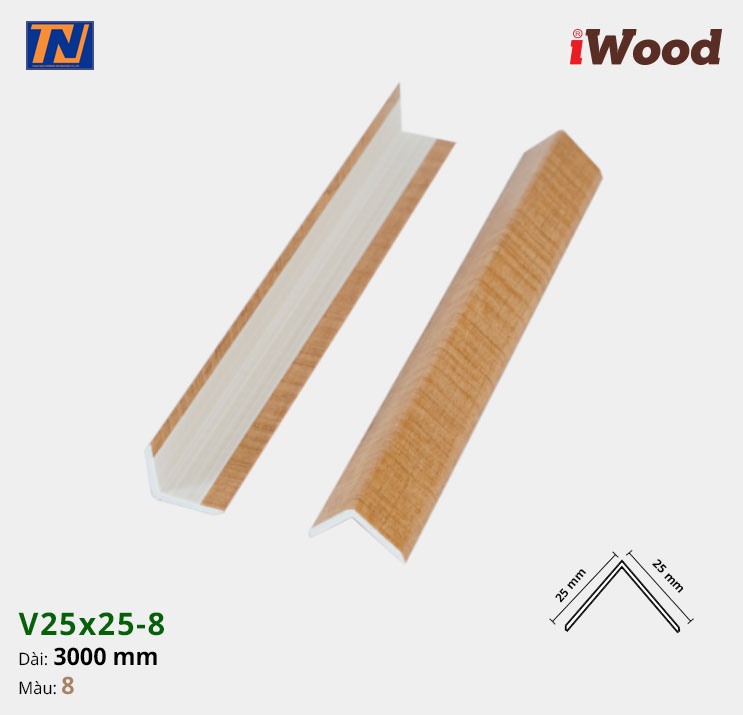 Nẹp iWood V25x25-8