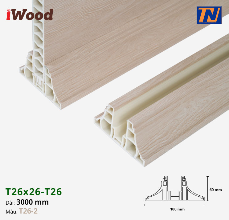 Nẹp chân iWood T26x26-T26-2