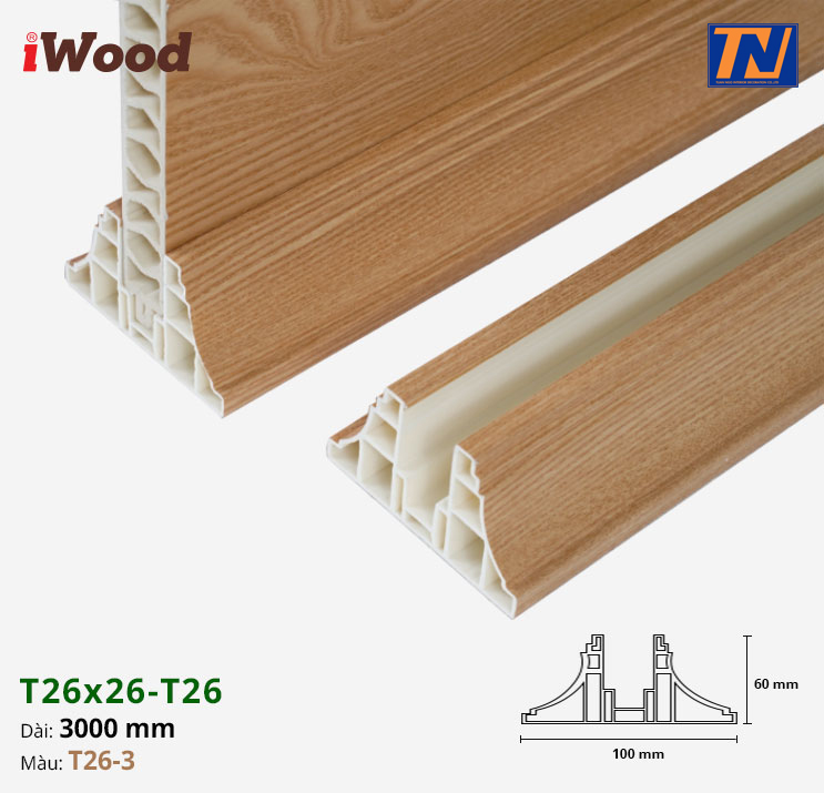 Nẹp chân iWood T26x26-T26-3