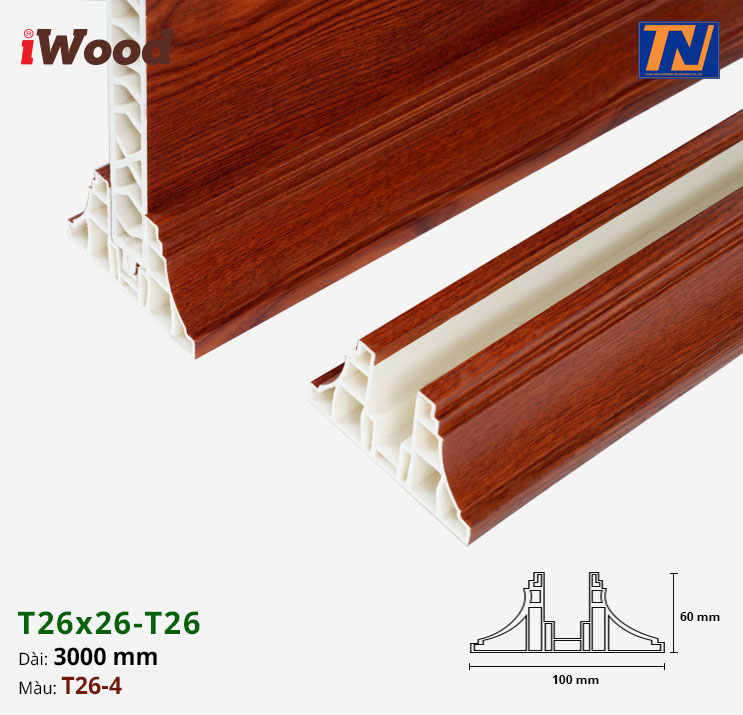 Nẹp chân iWood T26x26-T26-4