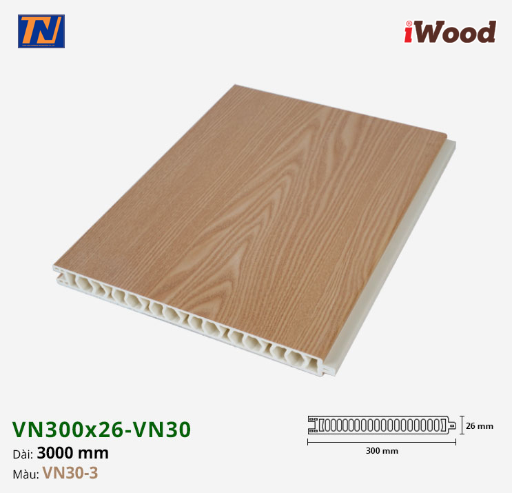 Tấm vách ngăn iWood VN300x26-VN30-3