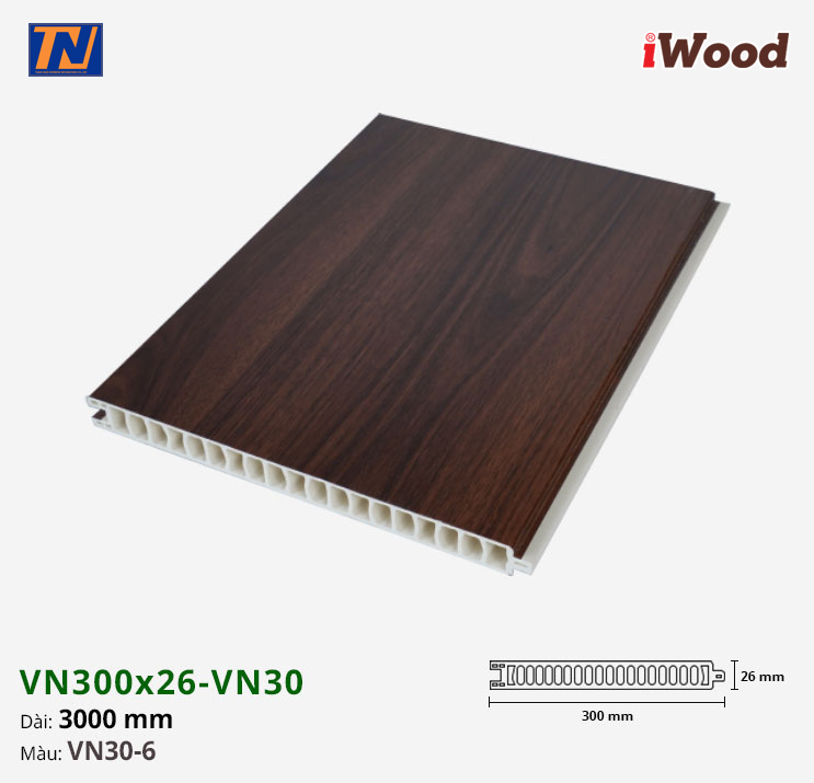 Tấm vách ngăn iWood VN300x26-VN30-6
