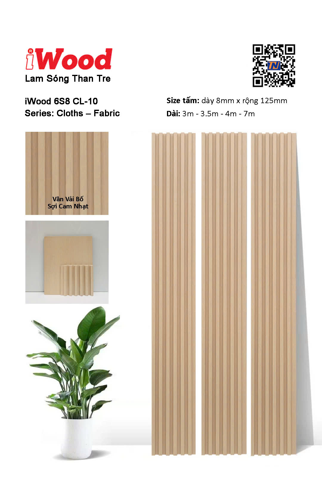Tấm lam sóng flim than tre iWood 6S8 CL-10