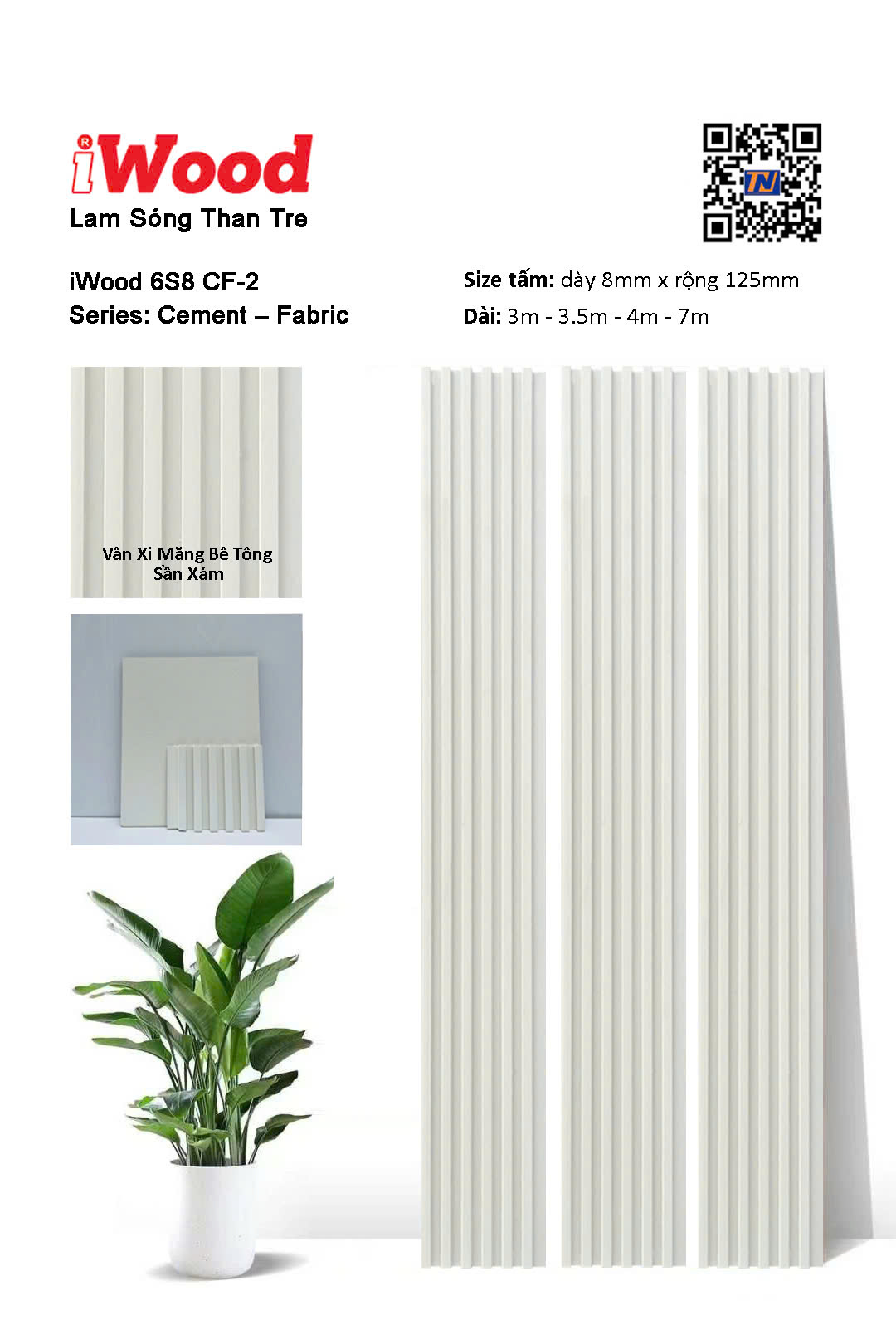 Tấm lam sóng flim than tre iWood 6S8 CF-2