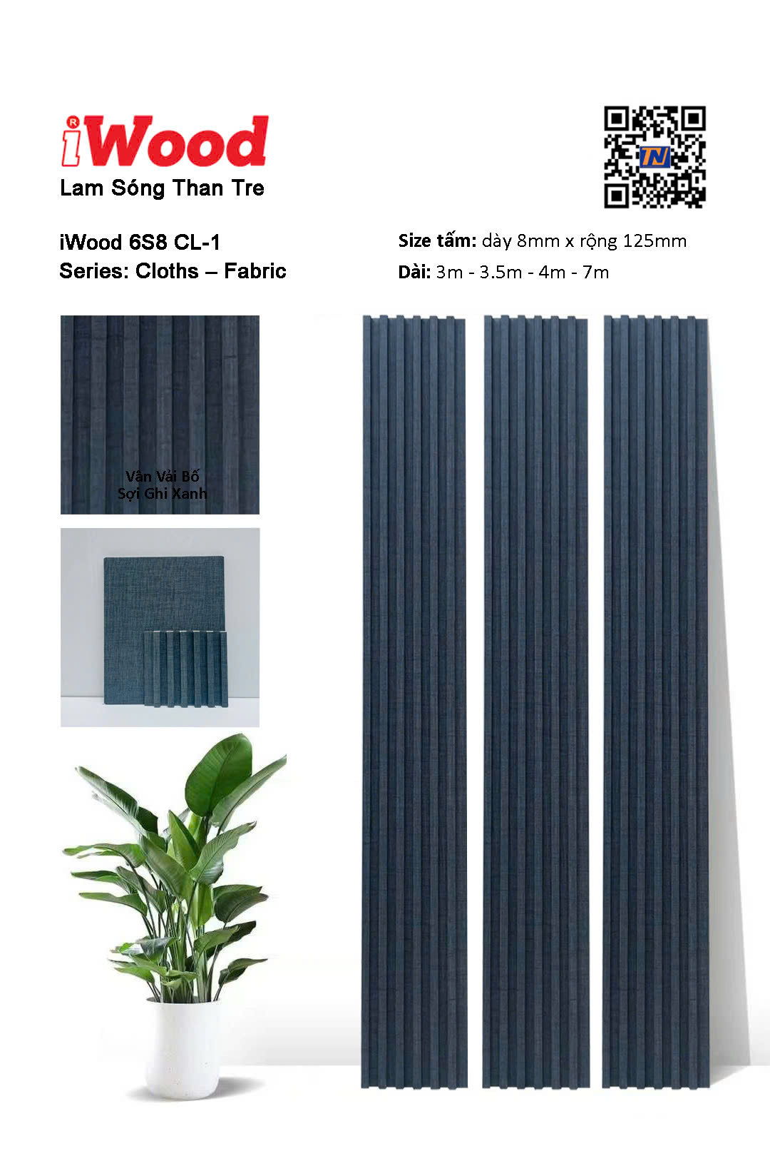 Tấm lam sóng flim than tre iWood 6S8 CL-1