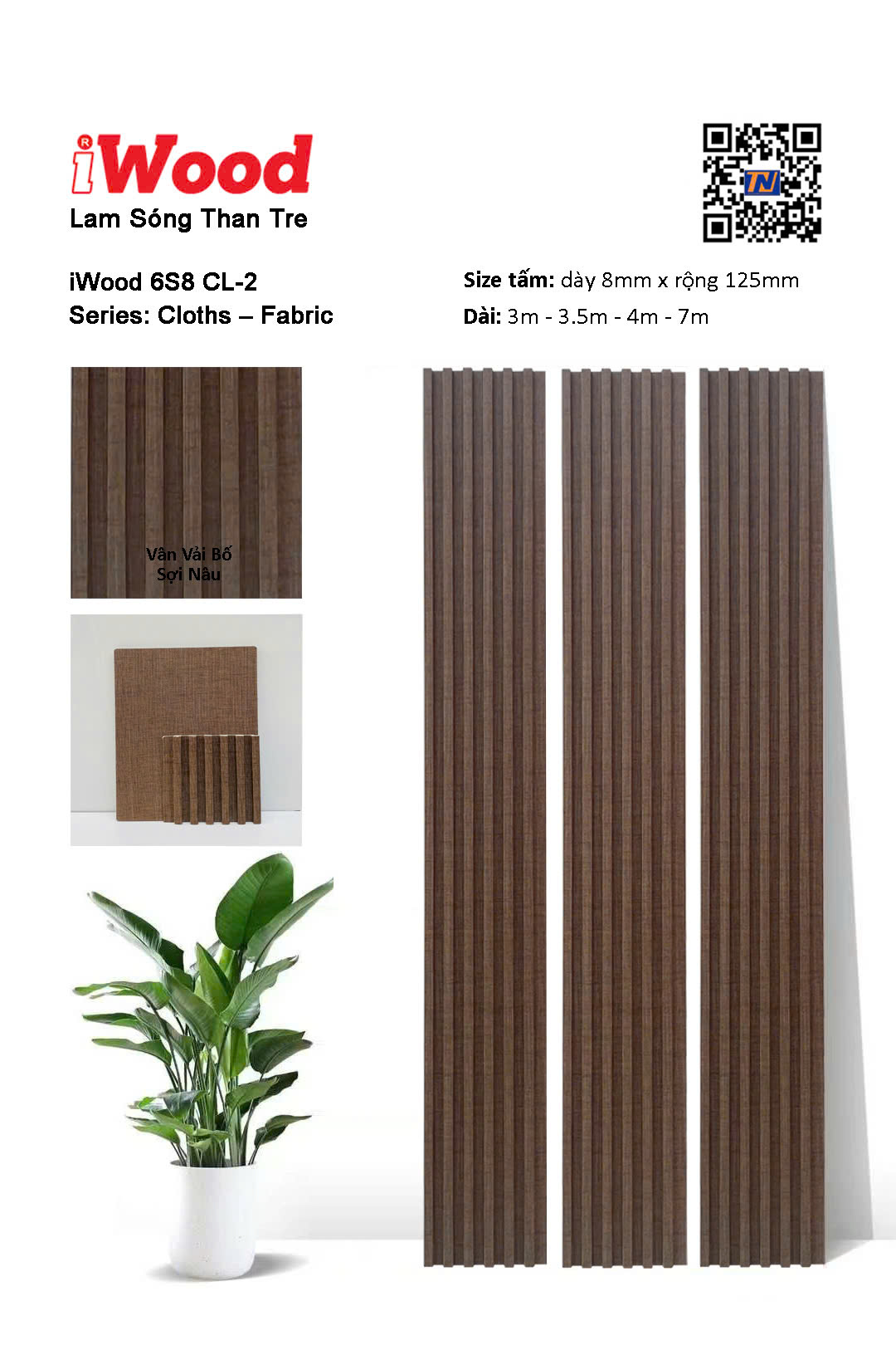Tấm lam sóng flim than tre iWood 6S8 CL-2