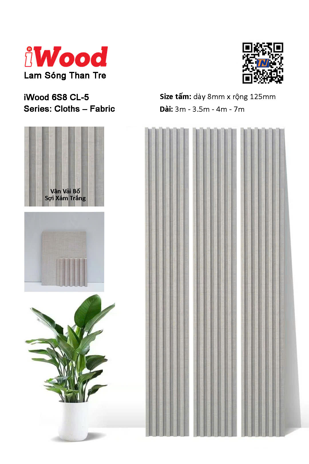 Tấm lam sóng flim than tre iWood 6S8 CL-5