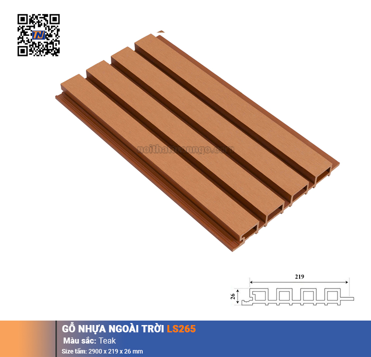 Gỗ nhựa Glotex LS264_Teak