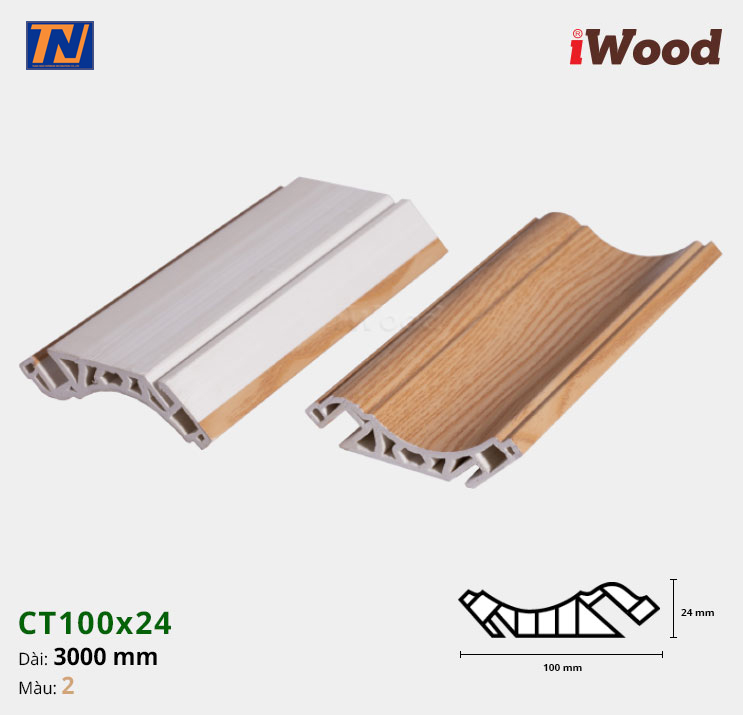 Nẹp cổ trần iWood CT100x24-2