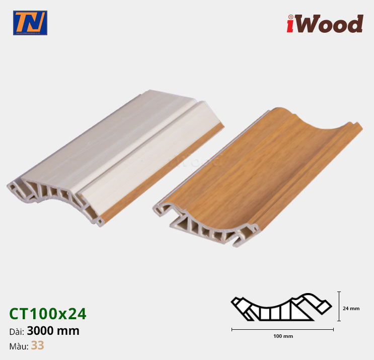 Nẹp cổ trần iWood CT100x24-33