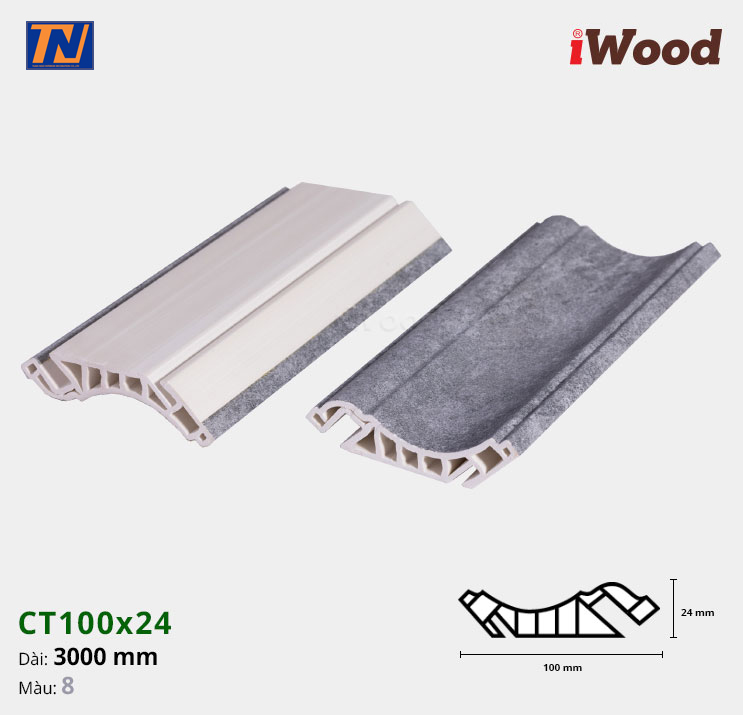 Nẹp cổ trần iWood CT100x24-8