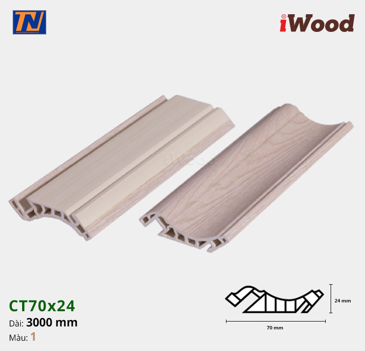 Nẹp cổ trần iWood CT70x24-1