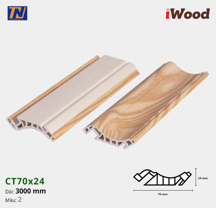 Nẹp cổ trần iWood CT70x24-2