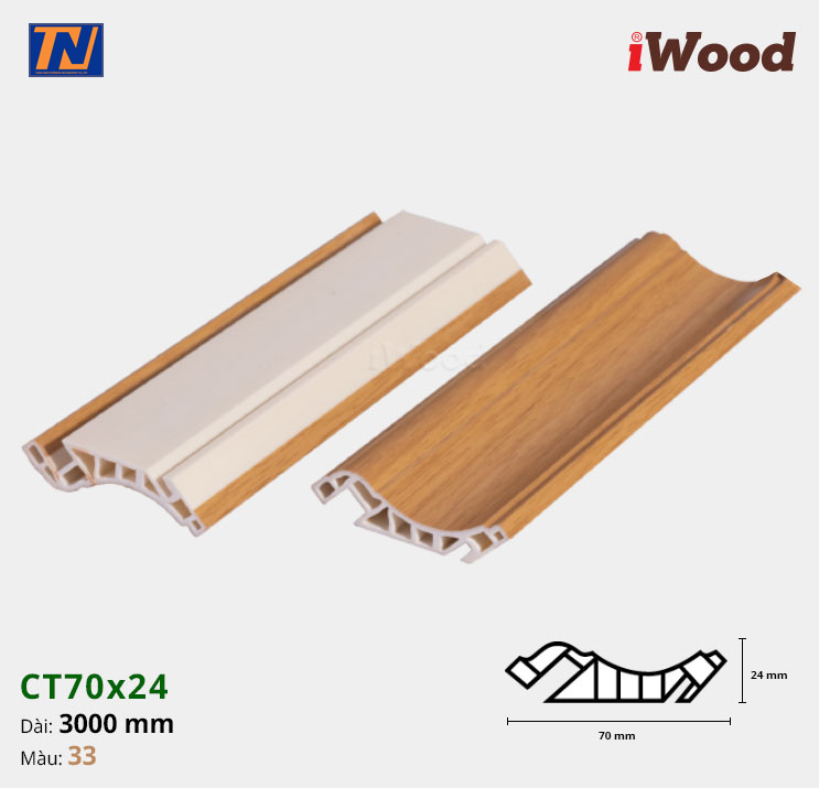 Nẹp cổ trần iWood CT70x24-33