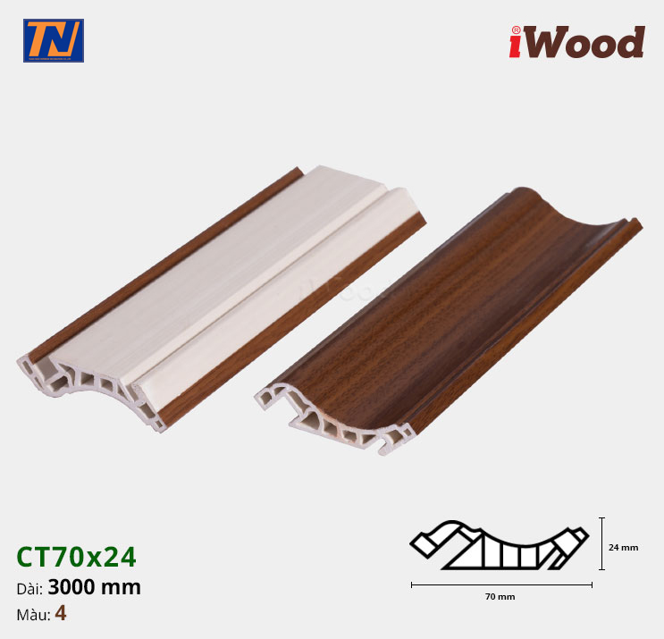Nẹp cổ trần iWood CT70x24-4