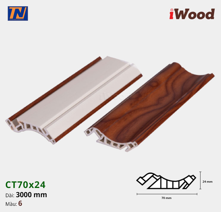 Nẹp cổ trần iWood CT70x24-6
