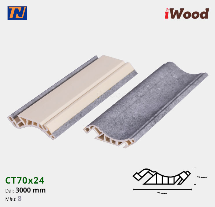 Nẹp cổ trần iWood CT70x24-8