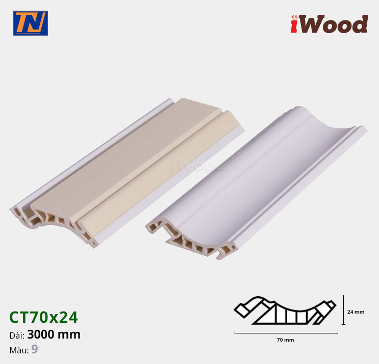 Nẹp cổ trần iWood CT70x24-9