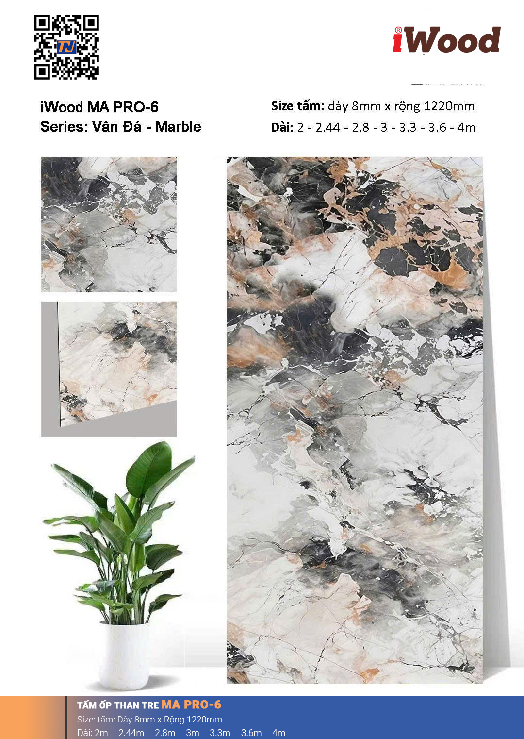 Tấm ốp than tre vân đá MA PRO-6