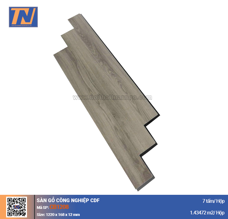 Sàn gỗ cốt đen CDF CB1208
