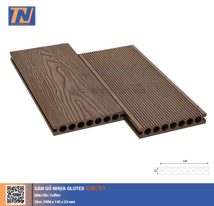 Sàn gỗ nhựa Glotex S3D701_Coffee