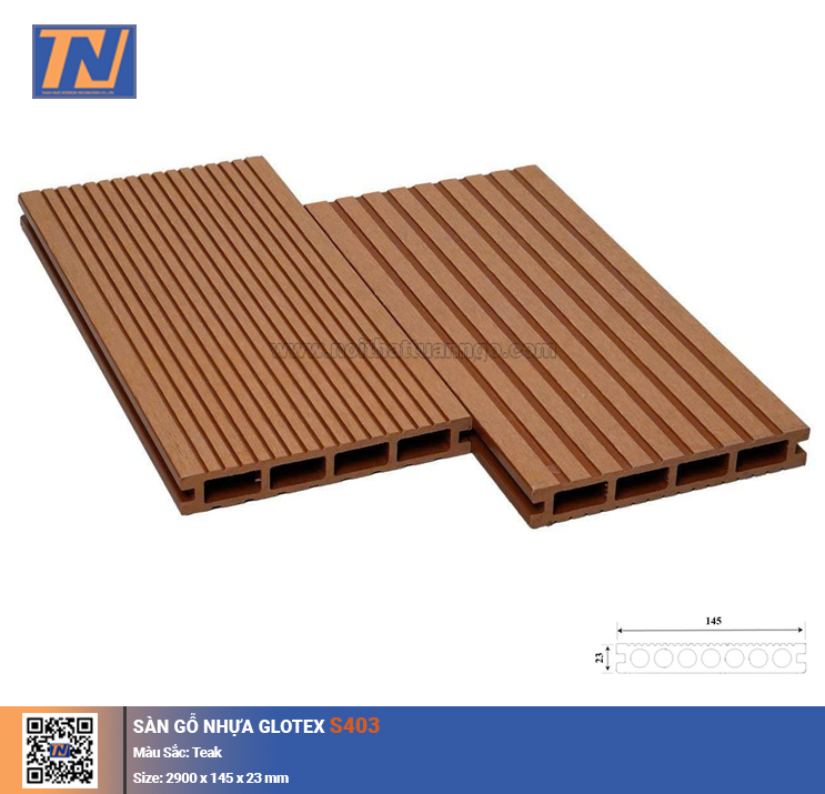 Sàn gỗ nhựa Glotex S403_Teak