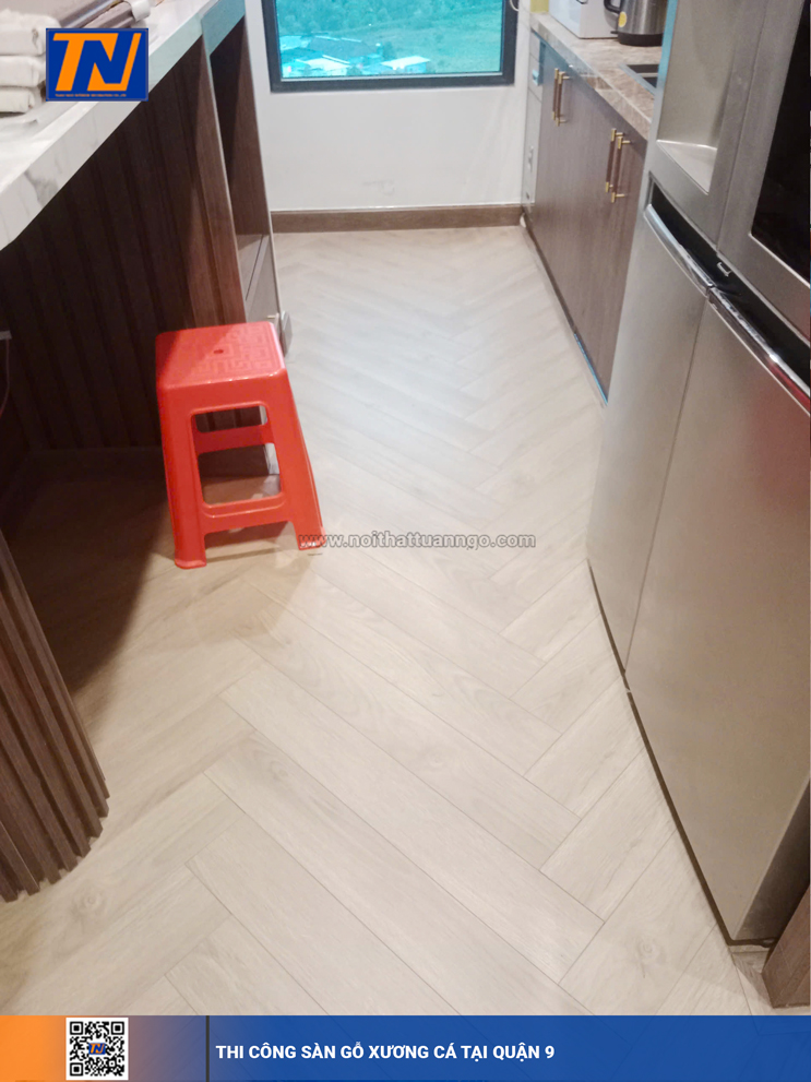 Thi Công Sàn Gỗ Xương Cá Tại Quận 9, HCM