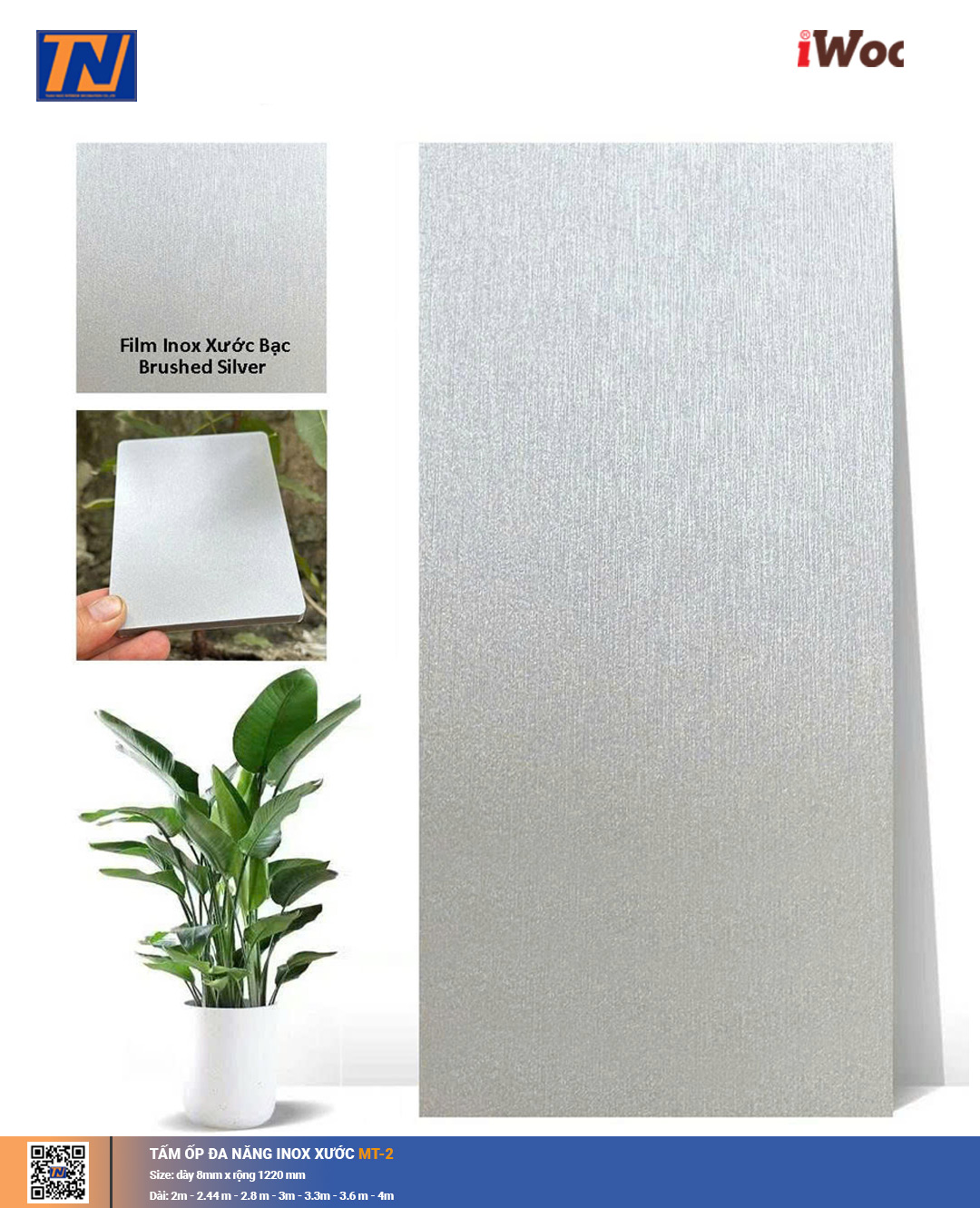 Tấm Ốp Than Tre Inox Xước MT-2