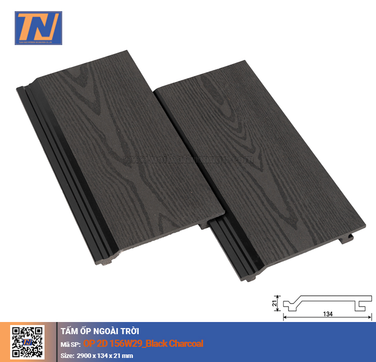 Tấm gỗ nhựa ốp tường trần OP2D_Blackcharcoal