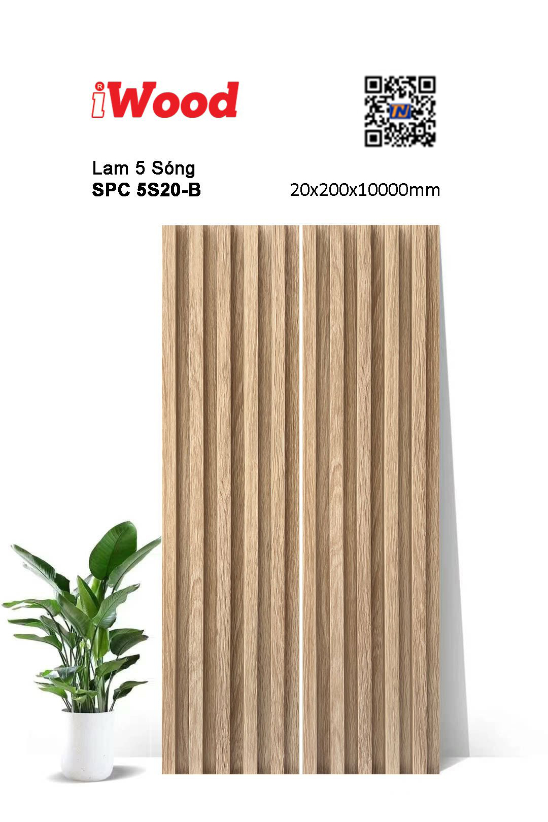 Tấm lam sóng iWood SPC 5S20-B