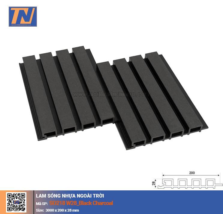 Tấm lam sóng nhựa SO218 W28_Black-Charcoal