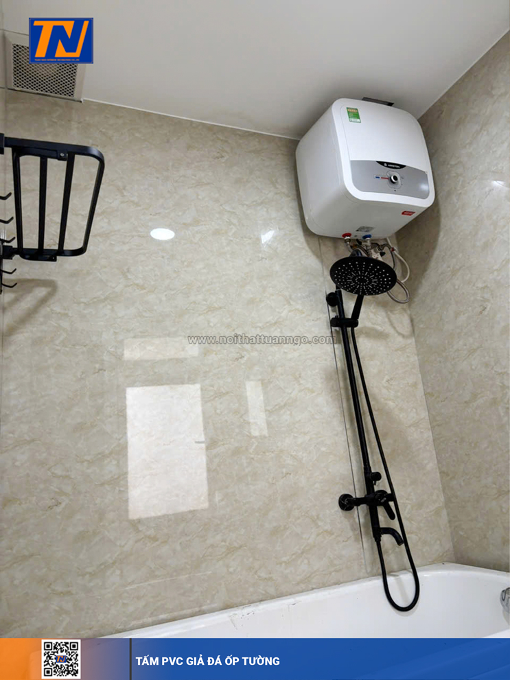 Công trình tấm PVC giả đá ốp tường tại Gò Vấp