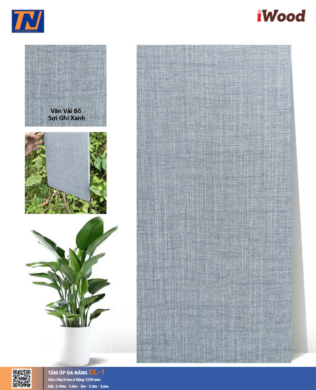 Tấm ốp đa năng than tre vân vải CL-1