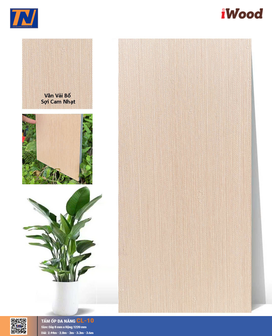 Tấm ốp đa năng than tre vân vải CL-10