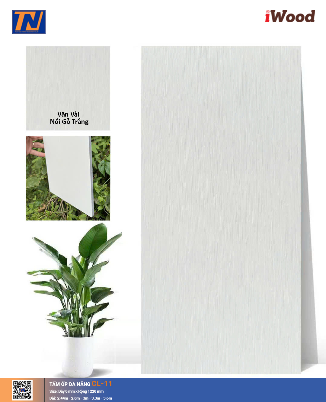 Tấm ốp đa năng than tre vân vải CL-11