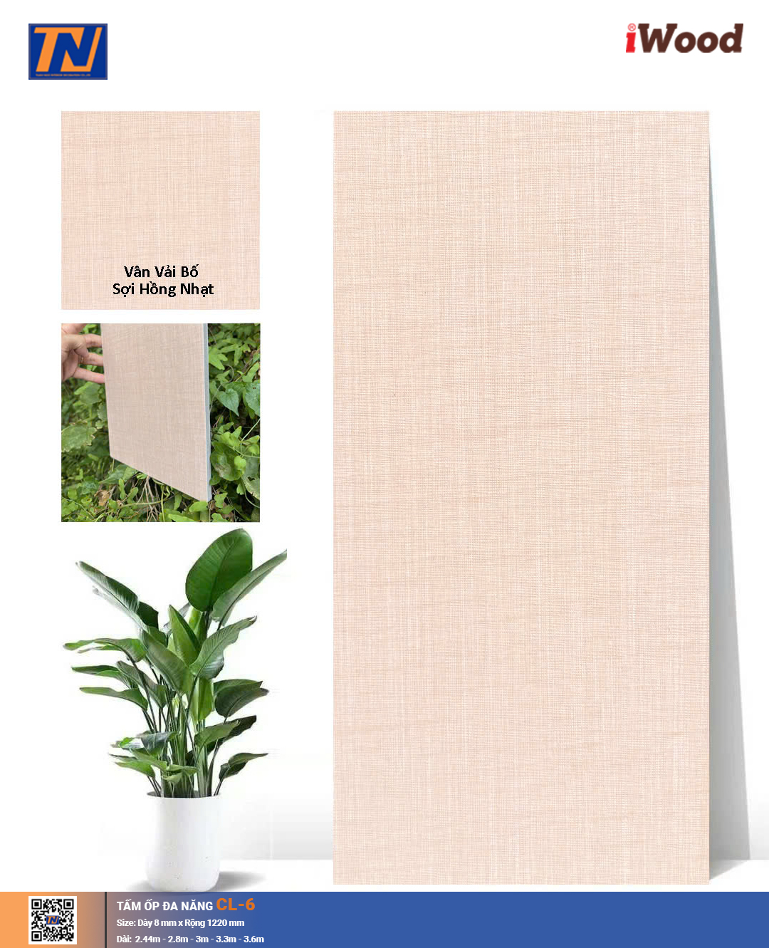 Tấm ốp đa năng than tre vân vải CL-6