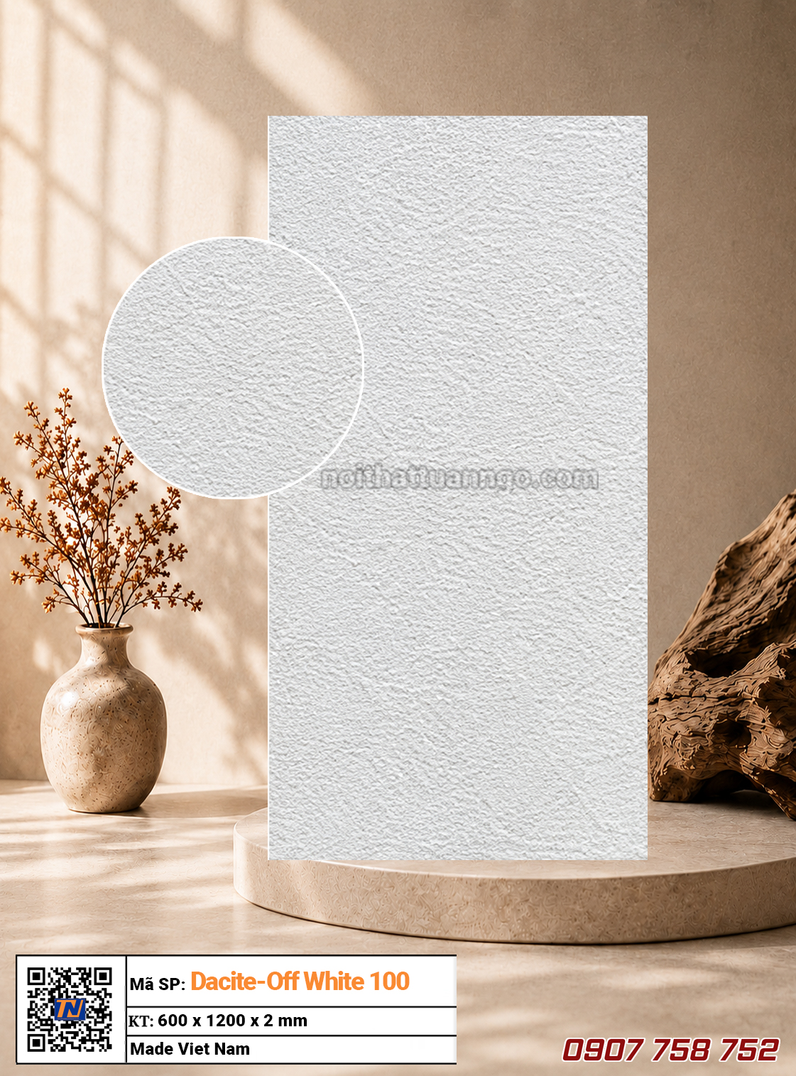 Tấm ốp đá dẻo Dacite-Off-White 100