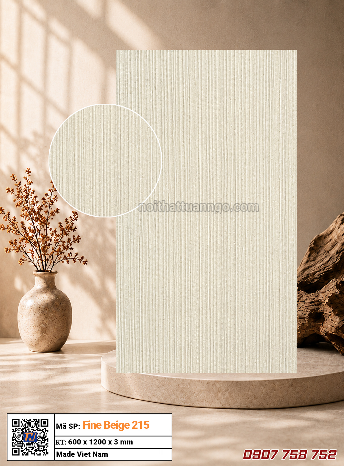 Tấm ốp đá dẻo Fine-Beige 215_3mm