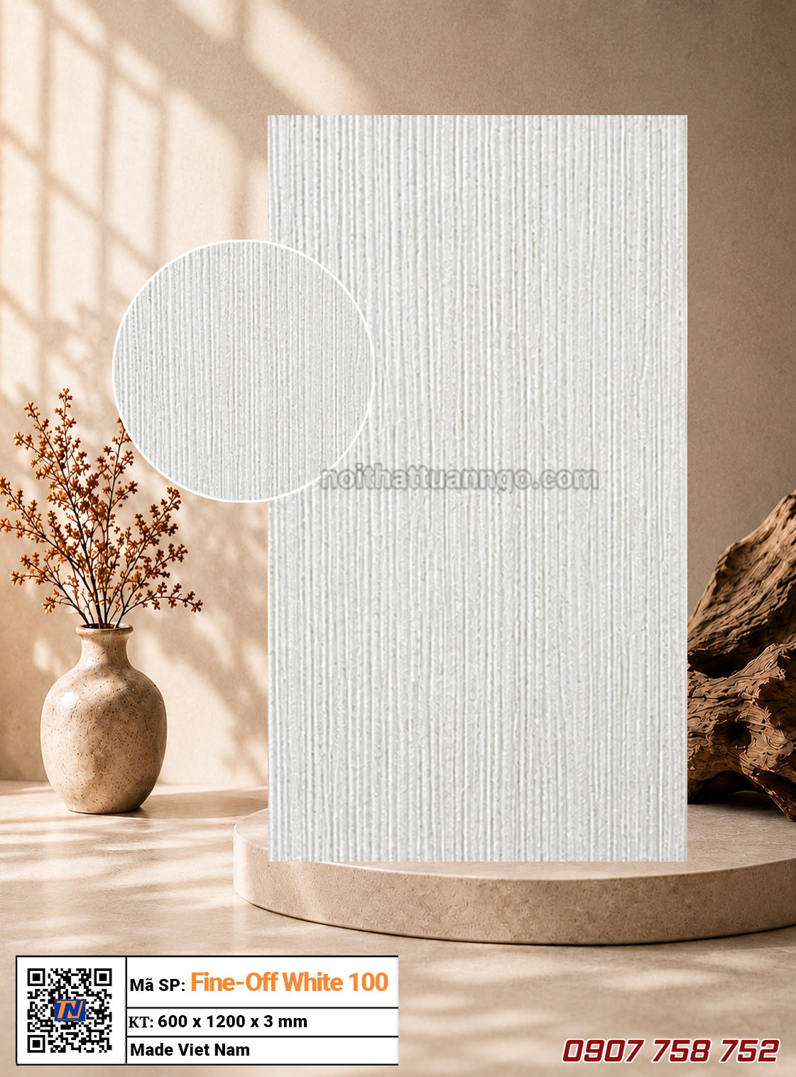 Tấm ốp đá dẻo Fine-Off-White 100