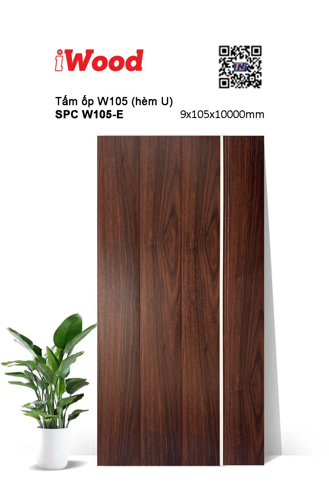 Tấm ốp hèm U iWood SPC W105-E
