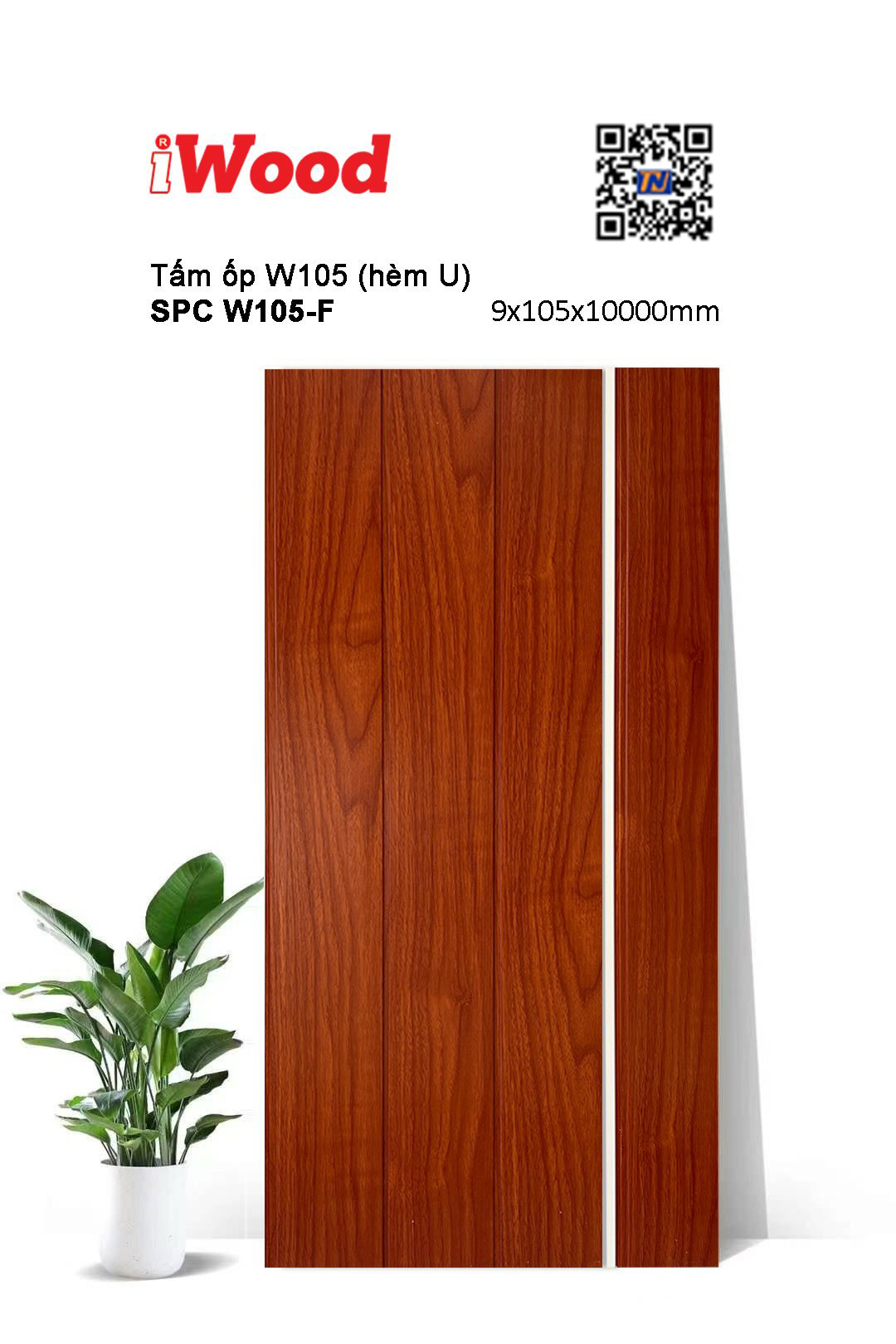 Tấm ốp hèm U iWood SPC W105-F