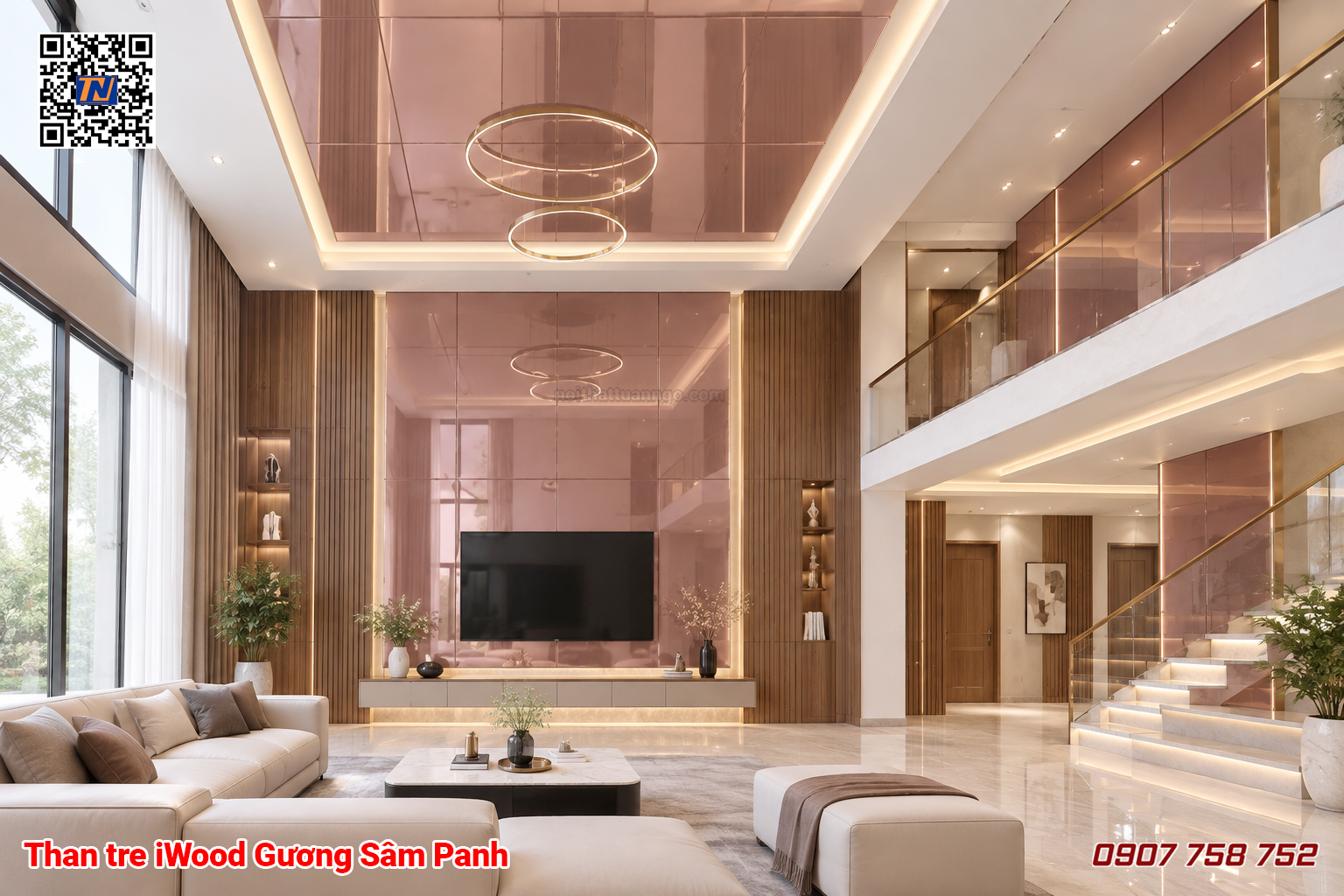 Tấm Ốp Than Tre Gương Sâm Panh – Sang Trọng, Hiện Đại Cho Không Gian Nội Thất