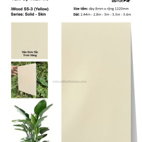 Tấm ốp đa năng than tre vân đơn sắc SS-3